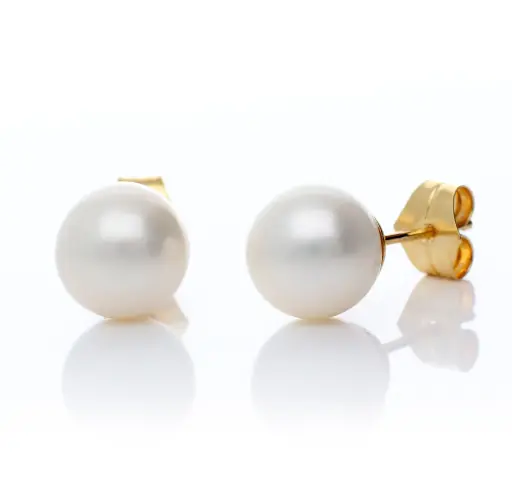[7680] Pendientes Presión Perla 9-10 mm.