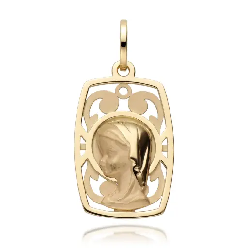 [6601] Medalla Virgen Niña Rectangular