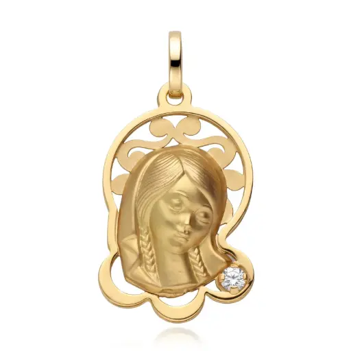 [6340] Medalla Virgen Niña Circonita