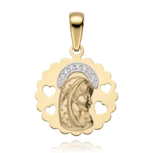 [6675] Medalla Virgen Niña Circonitas