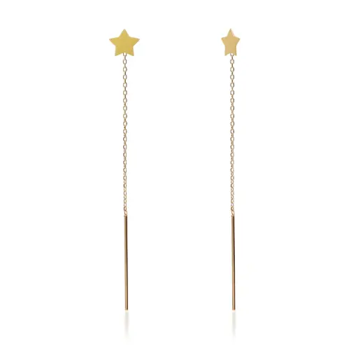 [7498] Pendientes Cadena con Estrella
