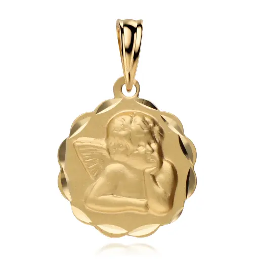 [6366] Medalla Angelote Redonda con Talla