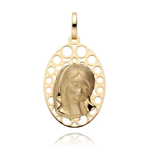 [6657] Medalla Virgen Niña Ovalada