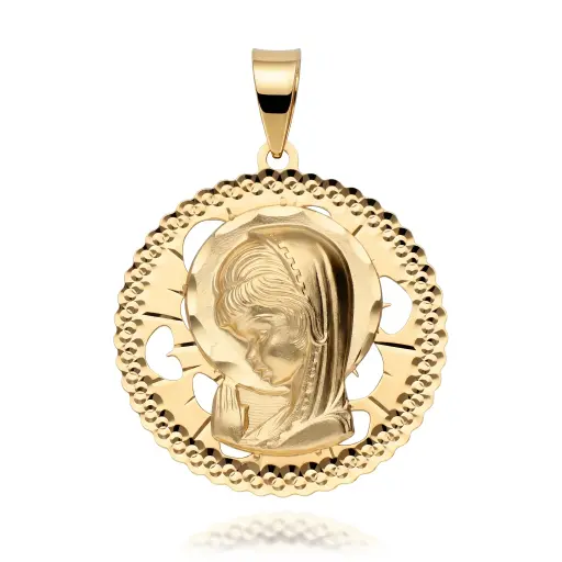 [6568] Medalla Virgen Niña Redonda 