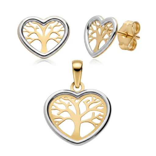 [7741] Conjunto Pendientes y Colgante Árbol de la Vida